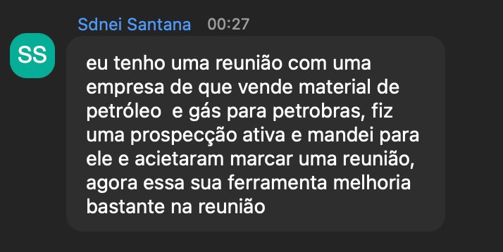 Print do depoimento de Sdnei Santana