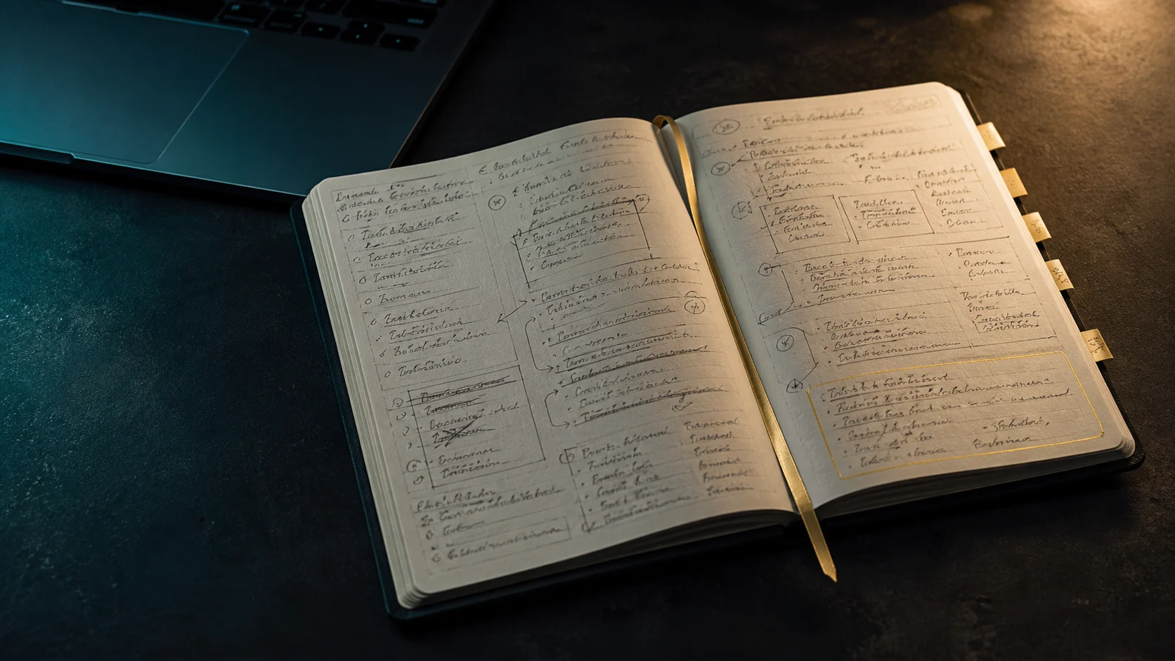 Exemplo visual de um Caderno de Prompts estruturado