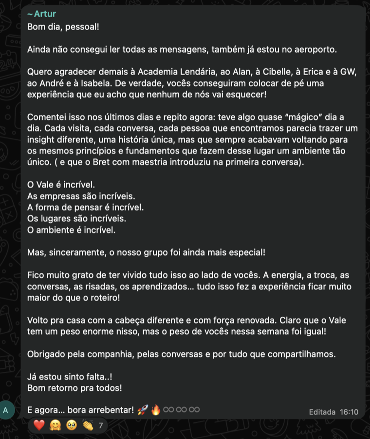 Depoimento de Artur, participante da Imersão Vale do Silício